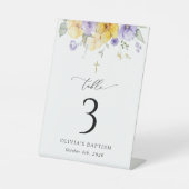 Purple and Yellow Flowers, Baptism Table Numbers Sockelschild (Vorderseite)