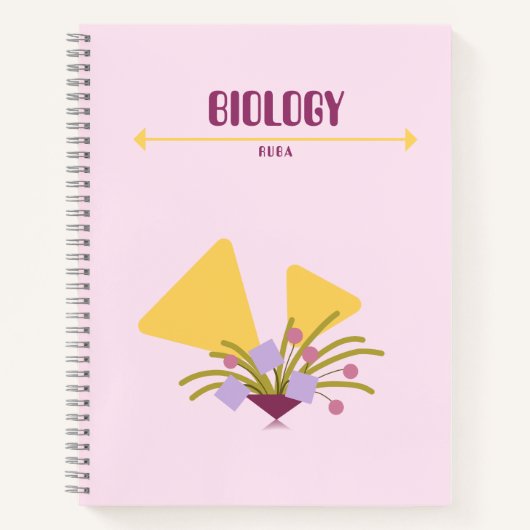 Purple and yellow Notebook with geometric flowers  Notizblock (Vorderseite)