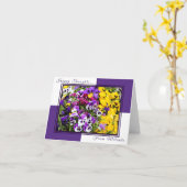 Purple and Yellow Pansies Personalized Note Card Karte (Gelbe Blume)