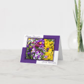 Purple and Yellow Pansies Personalized Note Card Karte (Vorderseite)