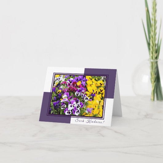 Purple and Yellow Pansies Thank You Note Card Karte (Vorderseite)