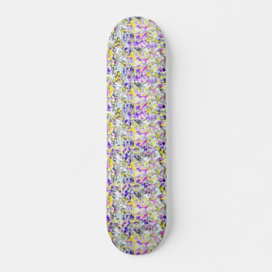 purple and yellow splatter and paint drip skateboard (Vorne)