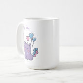 Purple anime kitten and hearts, personalized kaffeetasse (Vorderseite Links)