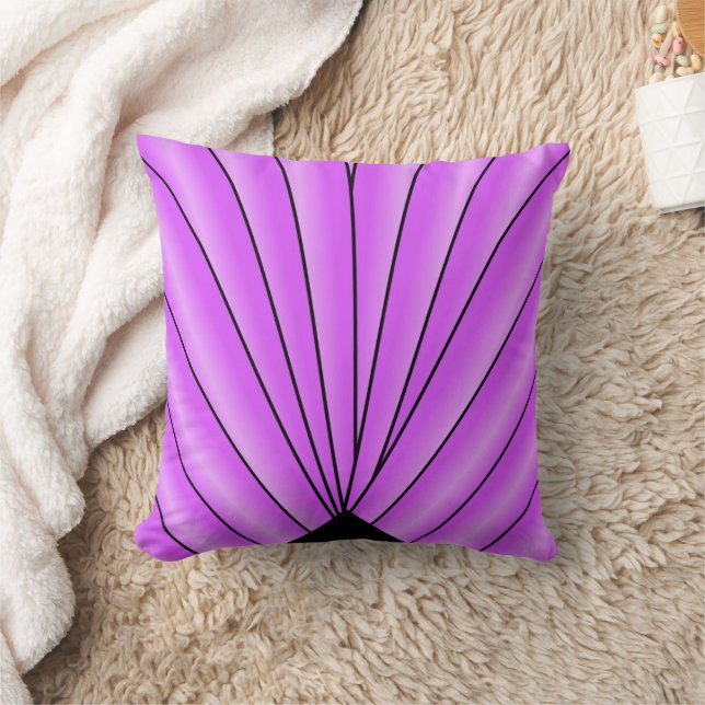 Purple Art Deco Fan Design Kissen (Decke)