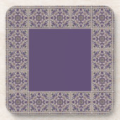 Purple Art Deco Tiled Design Getränkeuntersetzer (Vorderseite)
