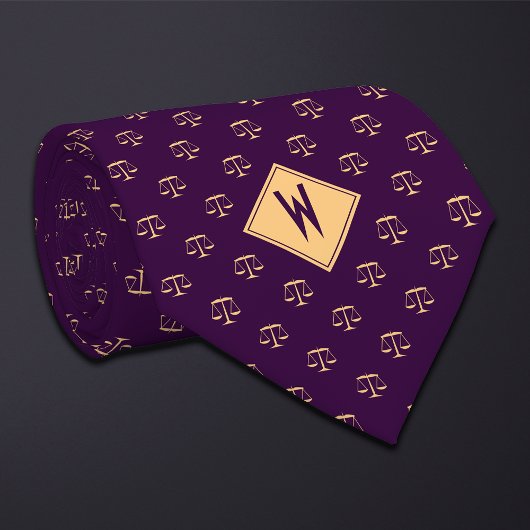 Purple Attorney Scales of Justice Krawatte