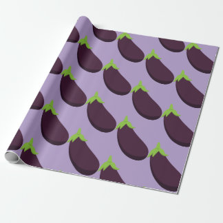 Purple Aubergine Eggplant Food Pattern Geschenkpapier