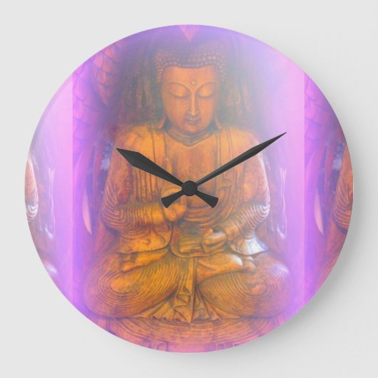 purple aura buddha clock große wanduhr (Vorderseite)