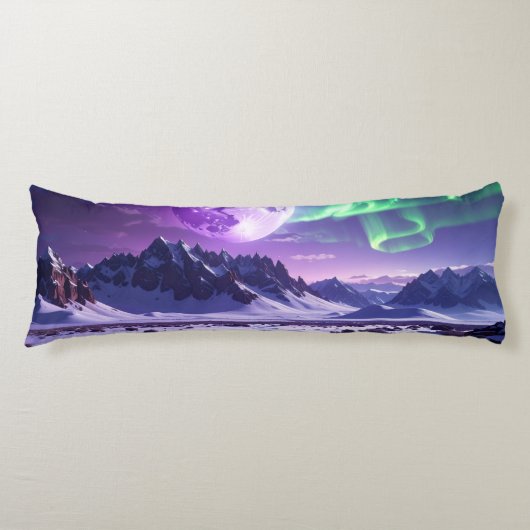 Purple Aurora Nightscape Body Pillow Seitenschläferkissen (Vorderseite)