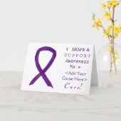 Purple Awareness Ribbon Custom Cause Note Cards Karte (Gelbe Blume)