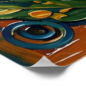 Purple Awareness Ribbon Fibro Poster (Ecke)