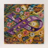 Purple Awareness Ribbon Fibro Puzzle (Horizontal)