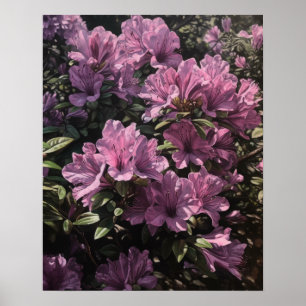Purple Azalea Blumen Kunst, Dichtung und Musik Poster