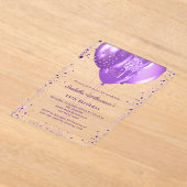 Purple balloons luxury birthday clear acryleinladungen (Ablage )