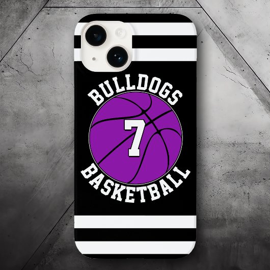 Purple Basketball Team Name Player Number Custom Case-Mate iPhone Hülle
