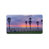 Purple Beach Sunset  Adressaufkleber (Vorne)