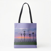 Purple Beach Sunset Tote