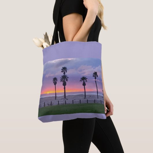 Purple Beach Sunset Tote Tasche (Von Nahem)