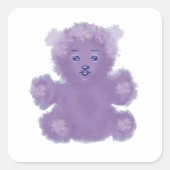 Purple bear quadratischer aufkleber (Vorderseite)