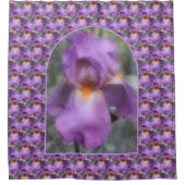 Purple Bearded Iris Flower Nature Pattern Duschvorhang (Vorderseite)