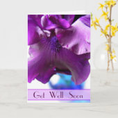 Purple Bearded Iris Get Well Soon Card Karte (Gelbe Blume)