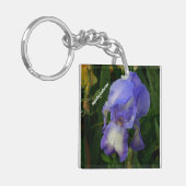 Purple Bearded Iris Photo Personalized Keychain Schlüsselanhänger (Vorderseite links)