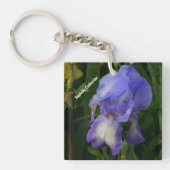 Purple Bearded Iris Photo Personalized Keychain Schlüsselanhänger (Vorderseite)