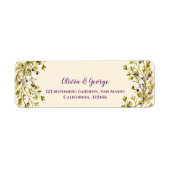 Purple Berry Greenery Wedding Return Address Label (Vorne)