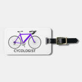 Purple Bicycle On White Gepäckanhänger (Vorderseite horizontal)