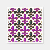 Purple Black Baroque Fleur-de-lis Pattern Design  Serviette (Vorderseite)