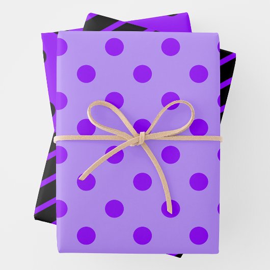 Purple & Black Black Geschenkpapier Set