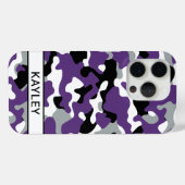 Purple Black Camouflage Personalized Case-Mate iPhone Hülle (Rückseite (Horizontal))