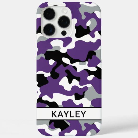 Purple Black Camouflage Personalized Case-Mate iPhone Hülle (Rückseite)
