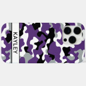 Purple Black Camouflage Personalized Case-Mate iPhone Hülle (Rückseite (Horizontal))