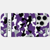 Purple Black Camouflage Personalized Case-Mate iPhone Hülle (Rückseite (Horizontal))