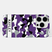 Purple Black Camouflage Personalized Case-Mate iPhone Hülle (Rückseite (Horizontal))