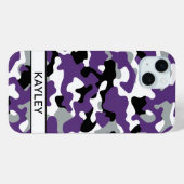 Purple Black Camouflage Personalized Case-Mate iPhone Hülle (Rückseite (Horizontal))