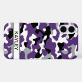 Purple Black Camouflage Personalized Case-Mate iPhone Hülle (Rückseite (Horizontal))