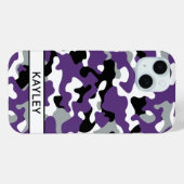 Purple Black Camouflage Personalized Case-Mate iPhone Hülle (Rückseite (Horizontal))