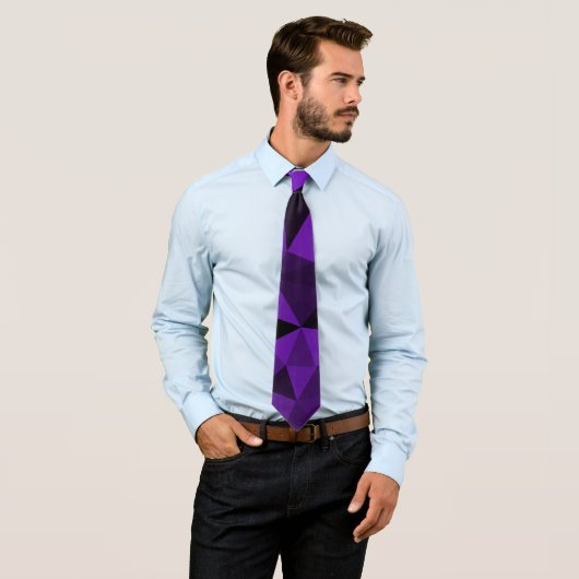 Purple black geometric mesh pattern krawatte (Beispiel)