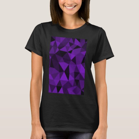 Purple black geometric mesh pattern T-Shirt (Vorderseite)