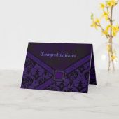 Purple & Black Goth Lace Wedding Karte (Gelbe Blume)