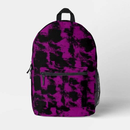 Purple Black Grunge Bedruckter Rucksack (Vorderseite)