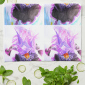 Purple Black Iris Irises Flowers Floral Flower Geschirrtuch (Gefaltet)