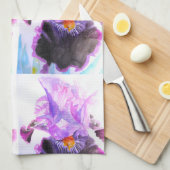 Purple Black Iris Irises Flowers Floral Flower Geschirrtuch (Viertel Falte)