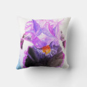 Purple Black Iris Watercolor Flower Floral Kissen (Rückseite)