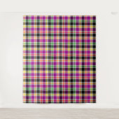 Purple Black Multicolour Flannel Plaid Tartan Wandteppich (Vorderseite)