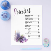 Purple Black & Olive Lavender Price List Flyer (Einzeln)