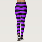 purple Black Striped Witch Halloween Leggings (Rückseite)