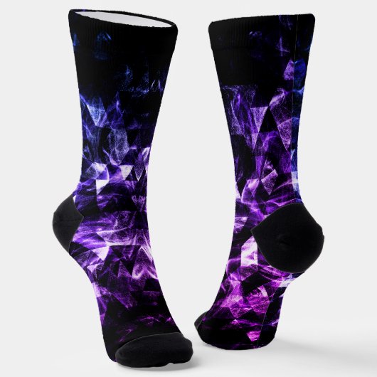 Purple Black Triangle Geometric Smoky Abstract Socken (Gewinkelt)